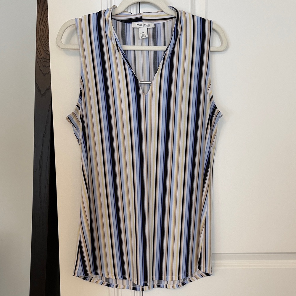 White House Black Market Multicolor Striped Sleeveless Blouse